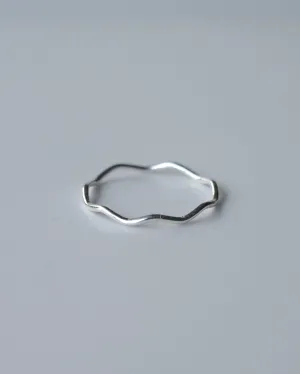 thin ripple line ring (silver925)