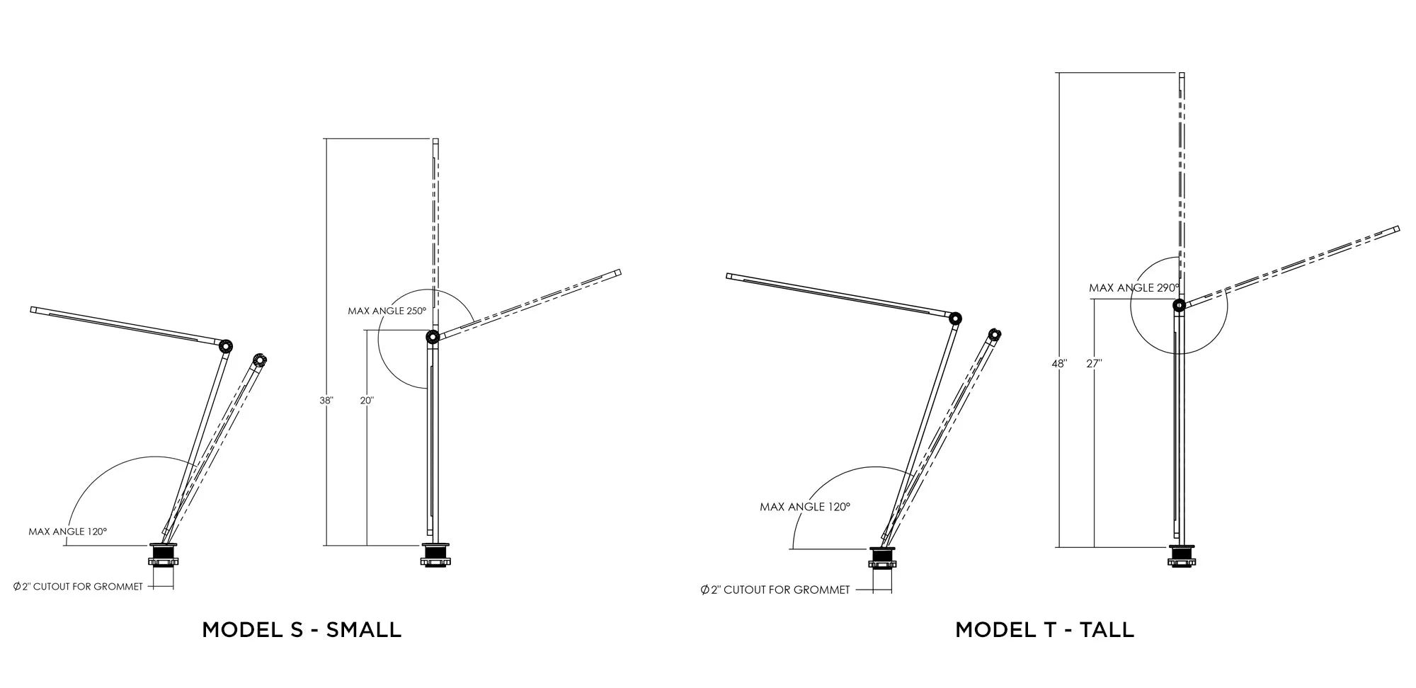 Thin Task Lamp - Desk Inset