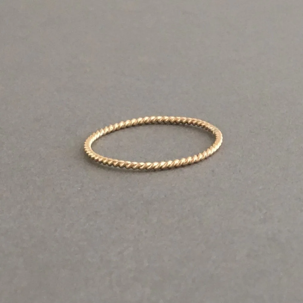 Thin Twisted Stacking Ring