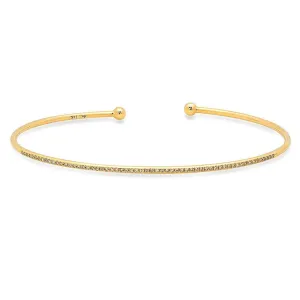 Thin Yellow Gold Diamond Bangle