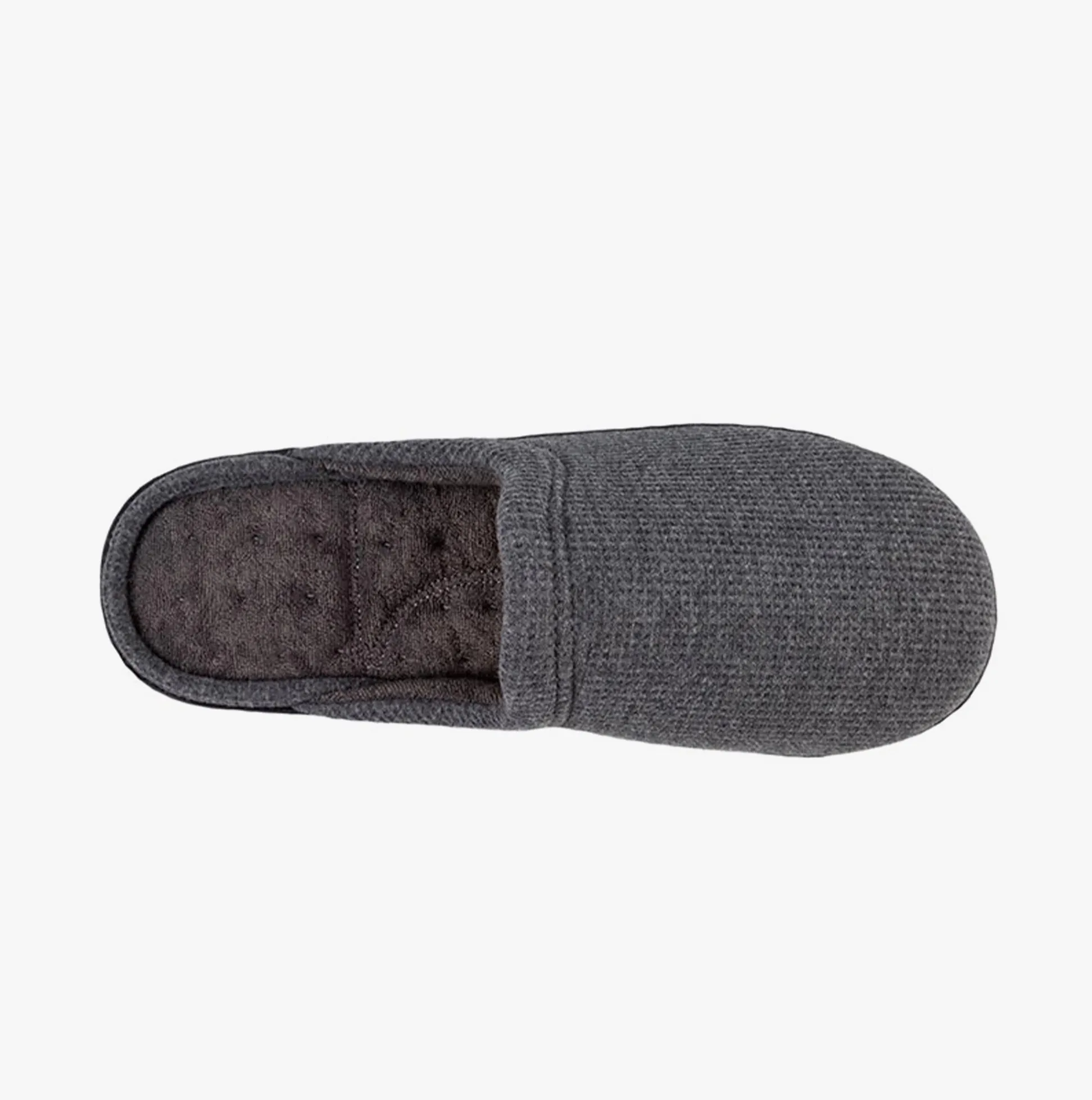 Totes Isotoner WAFFLE Mens Mule Slippers Grey