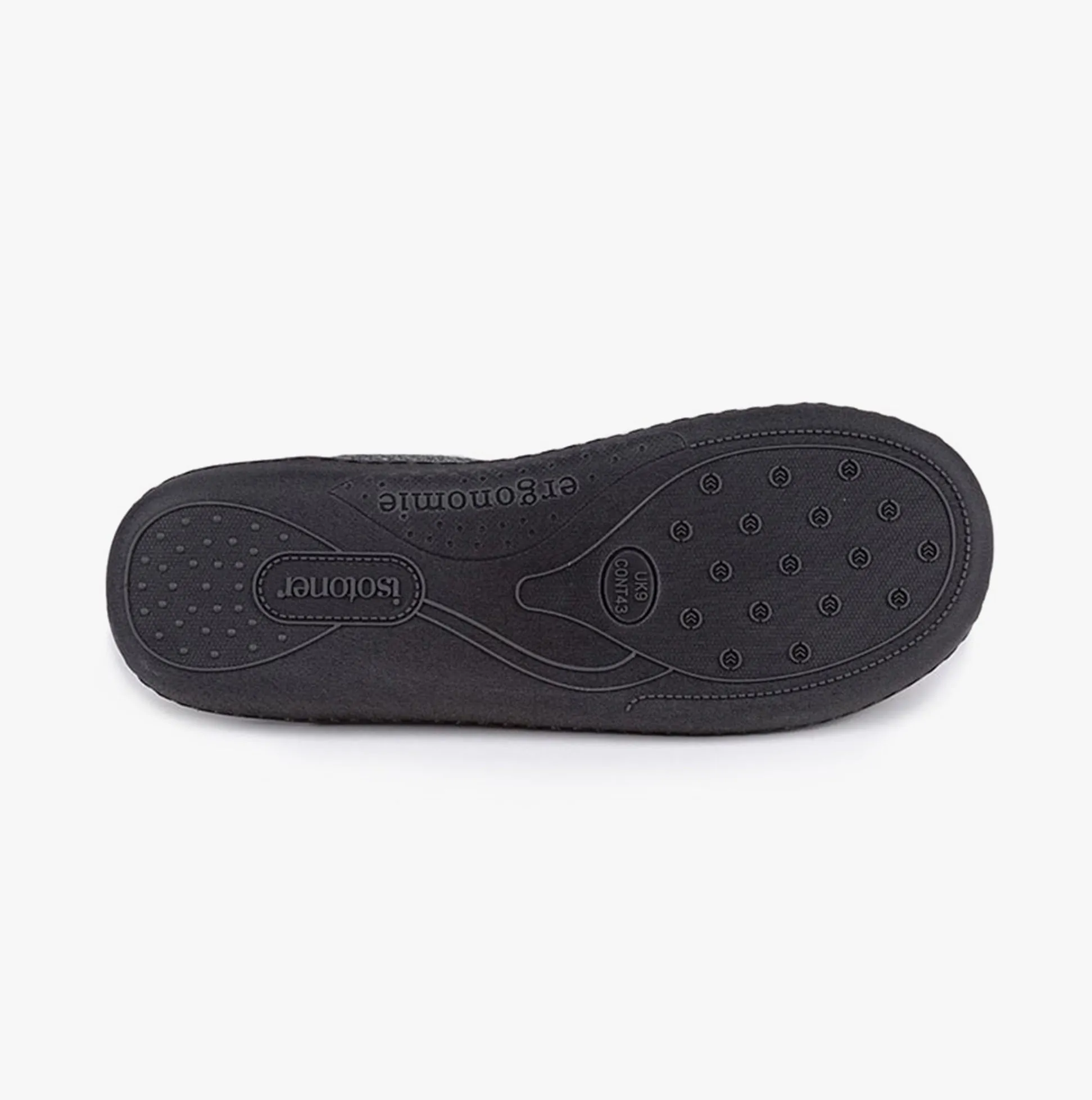 Totes Isotoner WAFFLE Mens Mule Slippers Grey