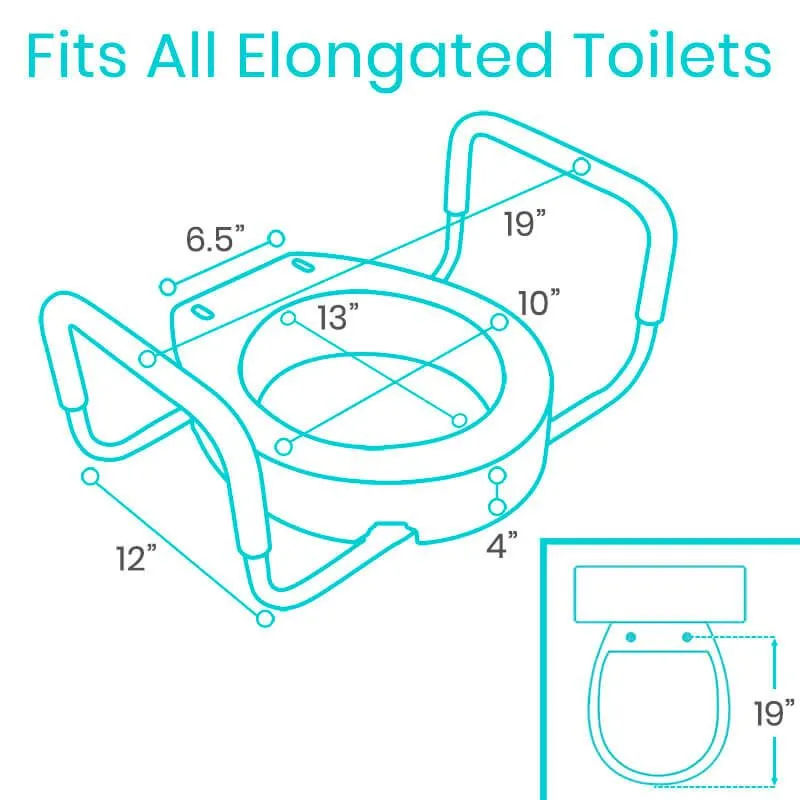 Vive Toilet Seat Riser with Arms