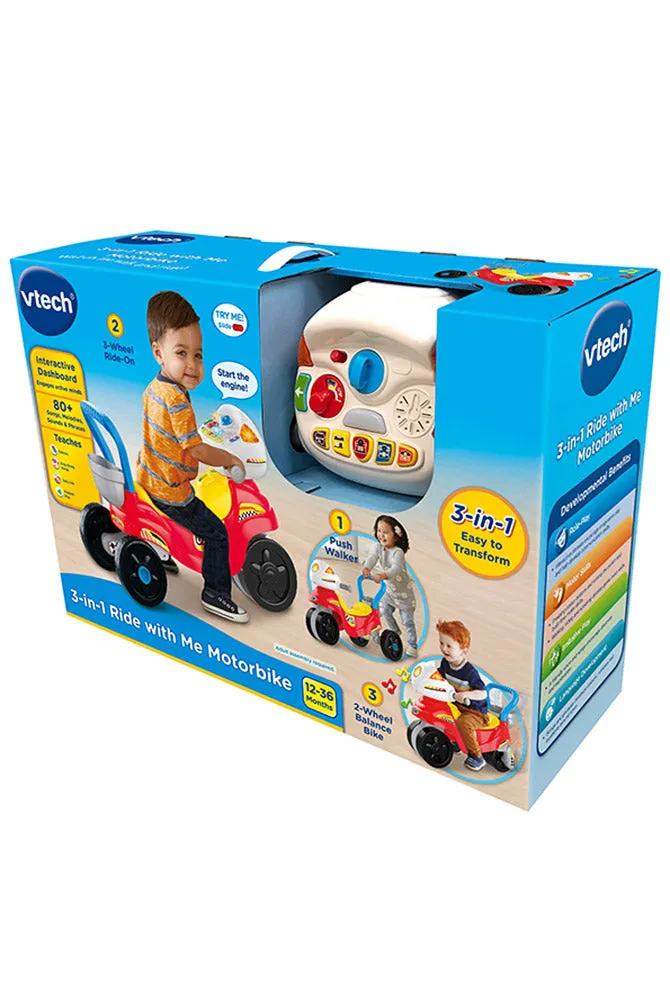 VTech 3-in-1 Ride With Me Motorbike