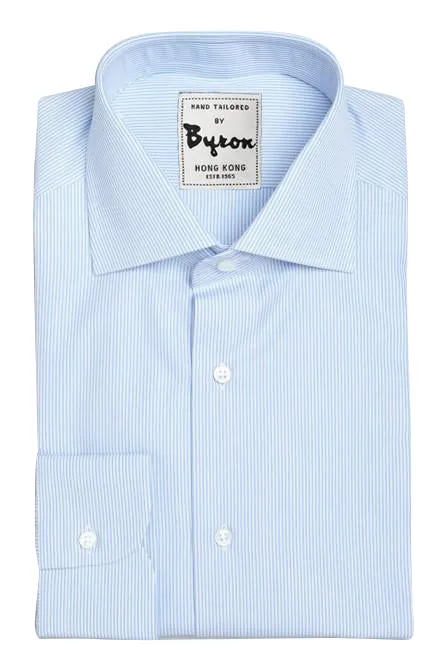 White and Lt.blue Thin Striped Shirt