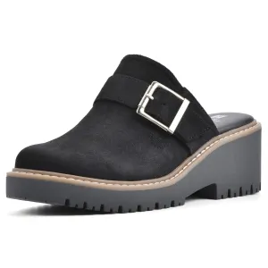 White Mountain Shoes Women's Daring Mule, Black/Fabric, 6.5 W