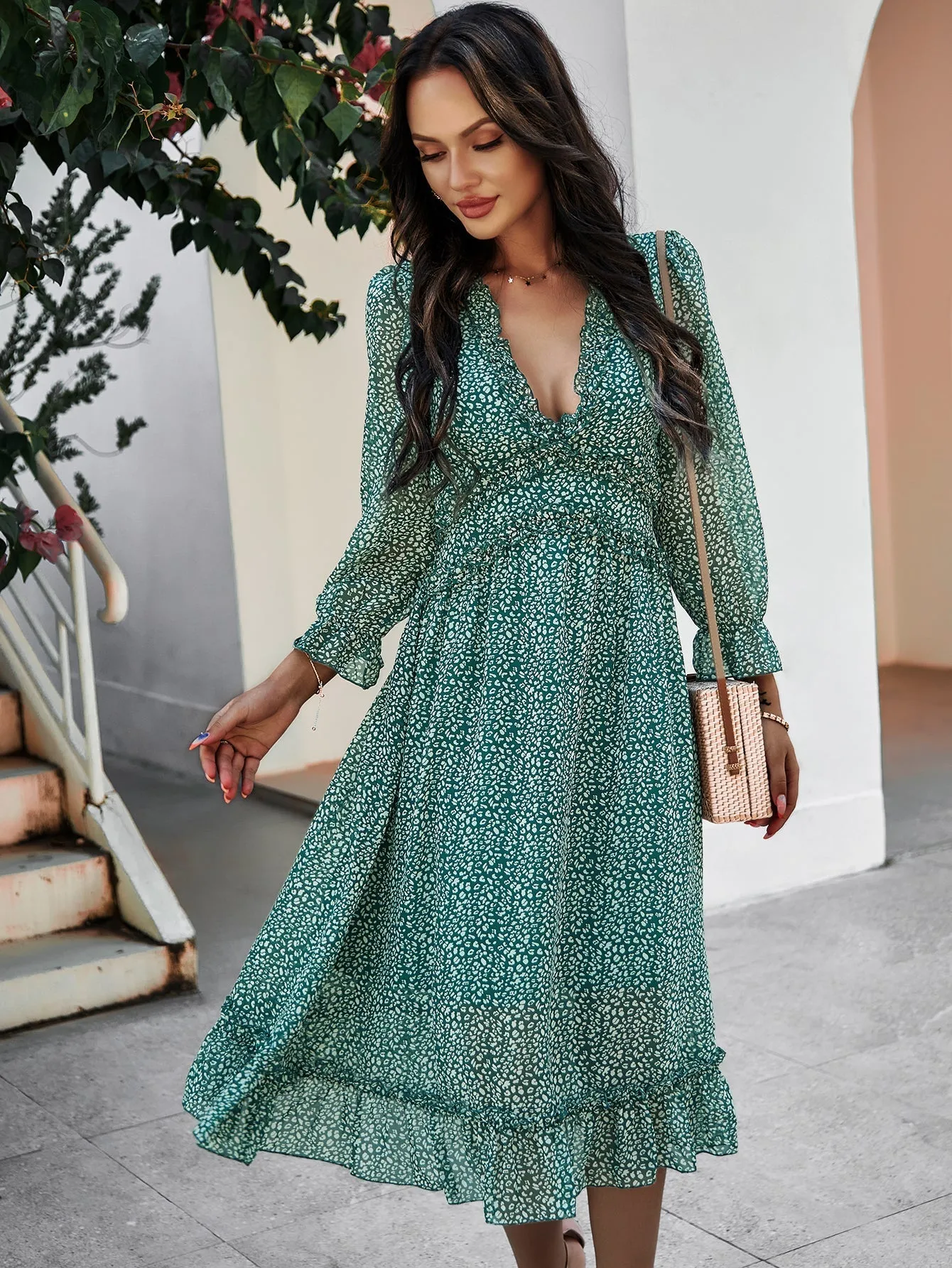 Zarnish Midi Dress - Basil