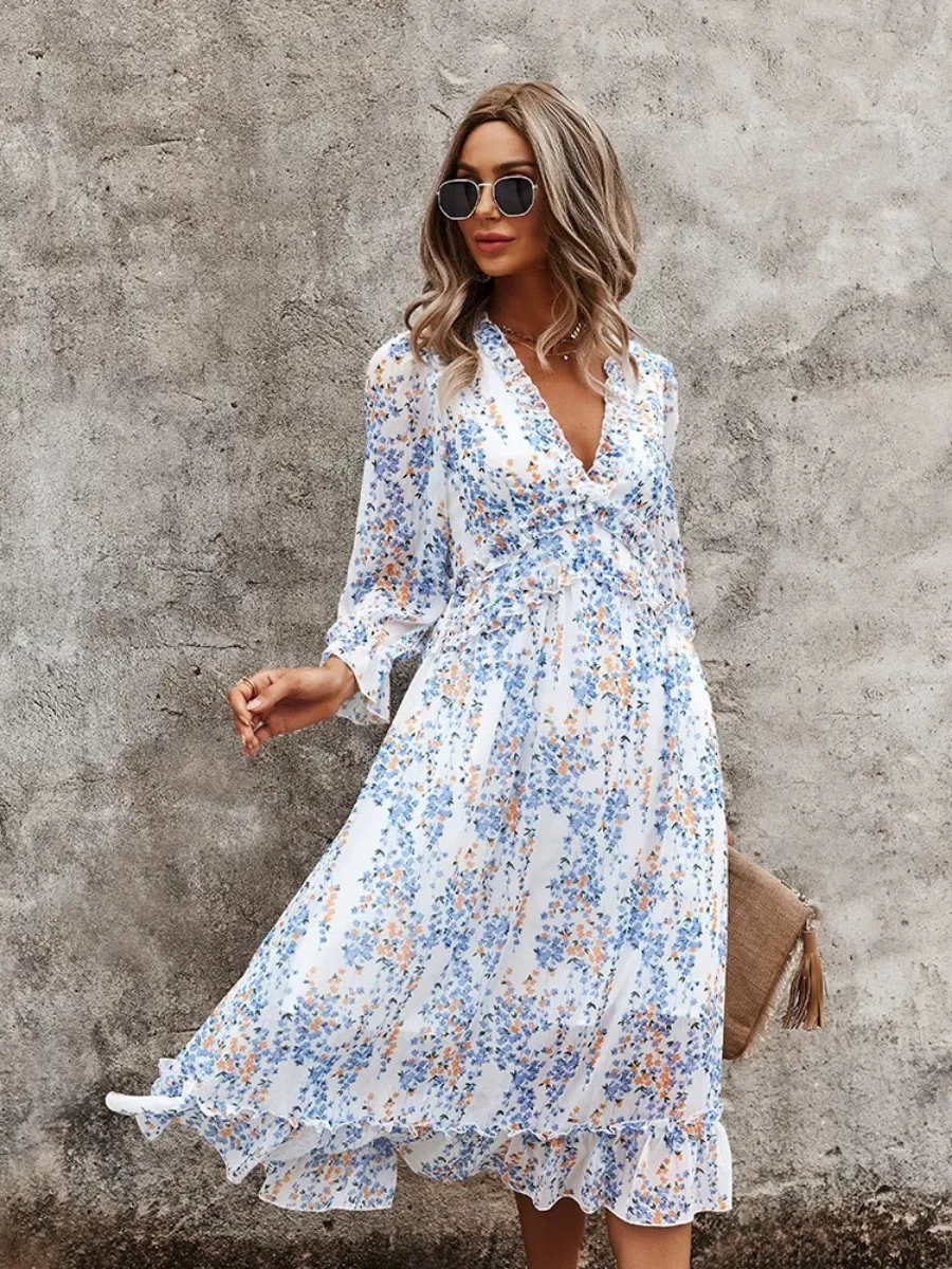 Zarnish Midi Dress - Garden Print