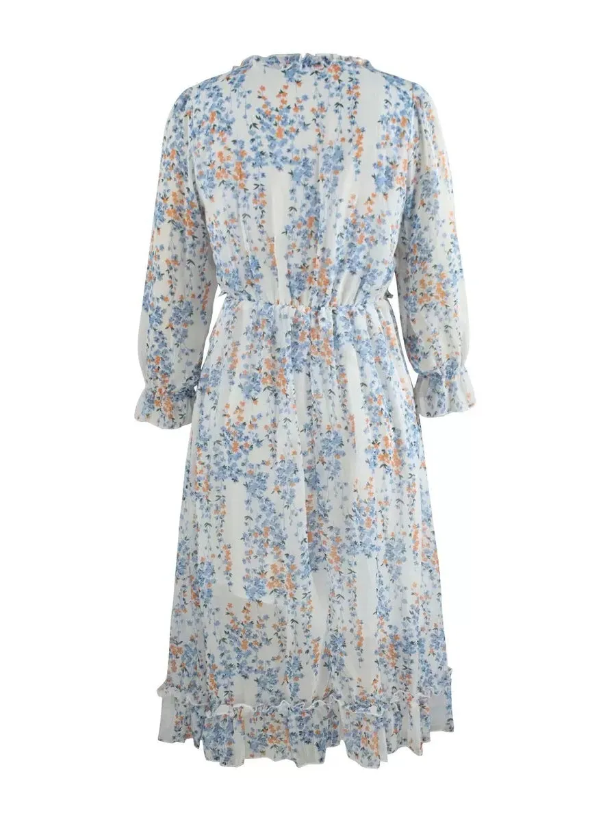 Zarnish Midi Dress - Garden Print