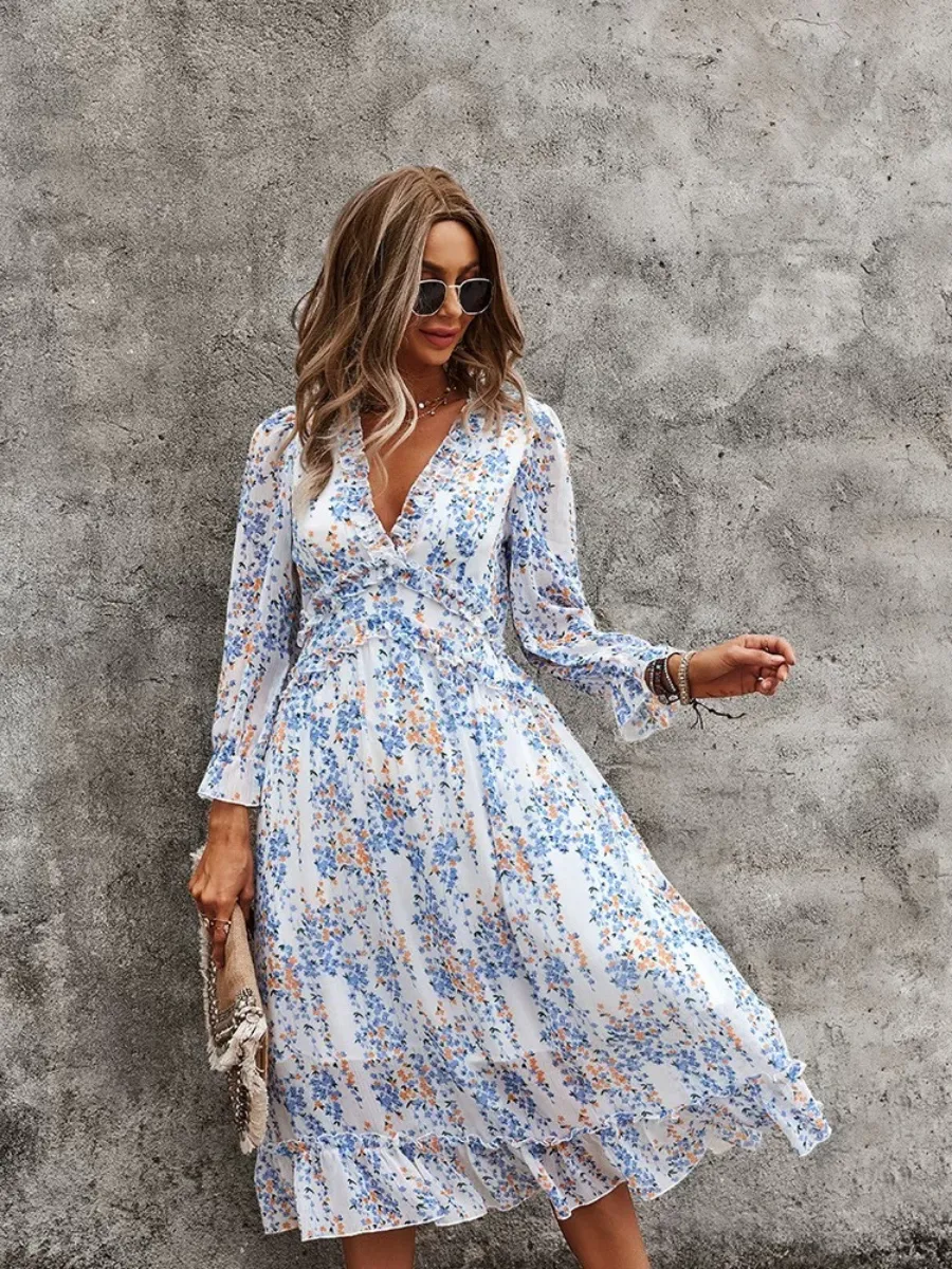 Zarnish Midi Dress - Garden Print