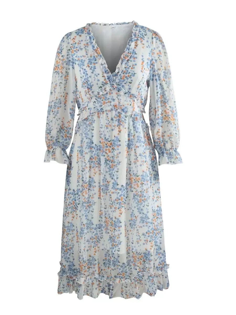 Zarnish Midi Dress - Garden Print
